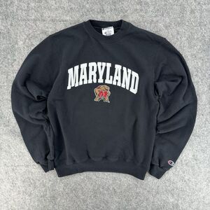 Champion Eco Maryland Terrapins Crew Neck Sweatshirt Black Size Small